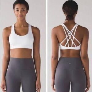 Lululemon "Free to Be" White Sports Bra Size 8